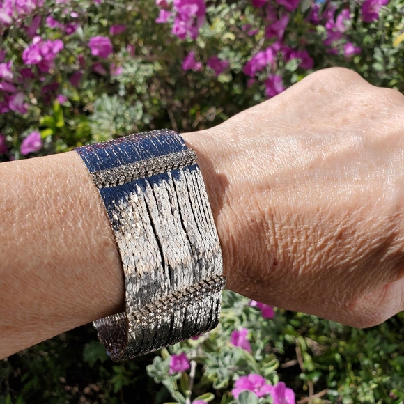 Antique Sterling Silver and Rhinestone Bracelet circa 1930s/1940s RARE - Picture 5 of 6